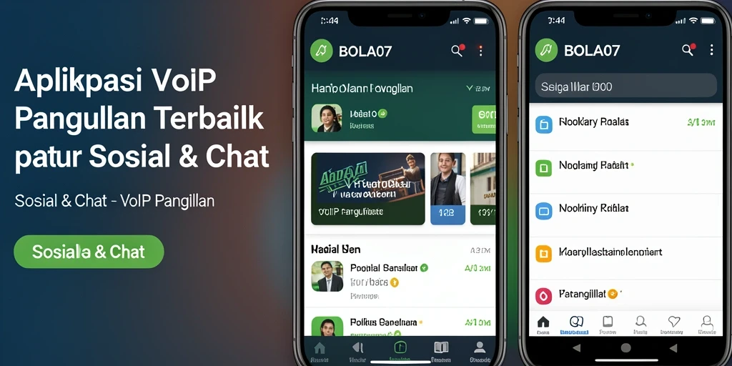 Antarmuka intuitif aplikasi BOLA07 dengan fitur VoIP Panggilan.