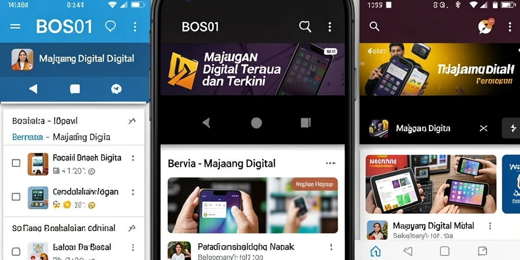 Antarmuka BOS01 yang modern dan menarik untuk Majalah Digital.