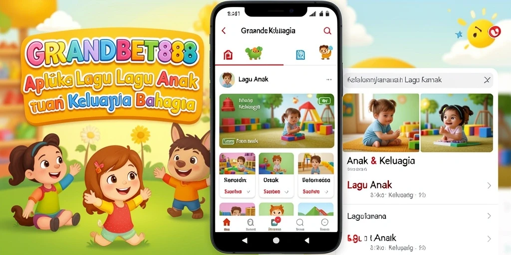 Tampilan antarmuka aplikasi GRANDBET88 yang ceria dan interaktif.