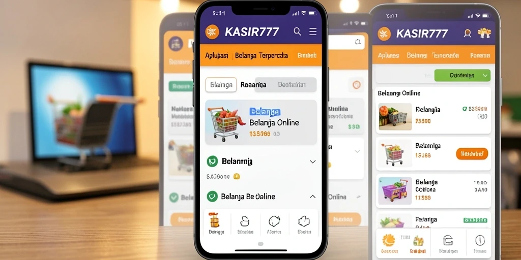 Antarmuka pengguna KASIR777 yang sederhana dan menarik untuk belanja online.