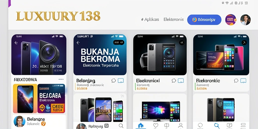 Tampilan antarmuka aplikasi LUXURY138 untuk belanja elektronik.