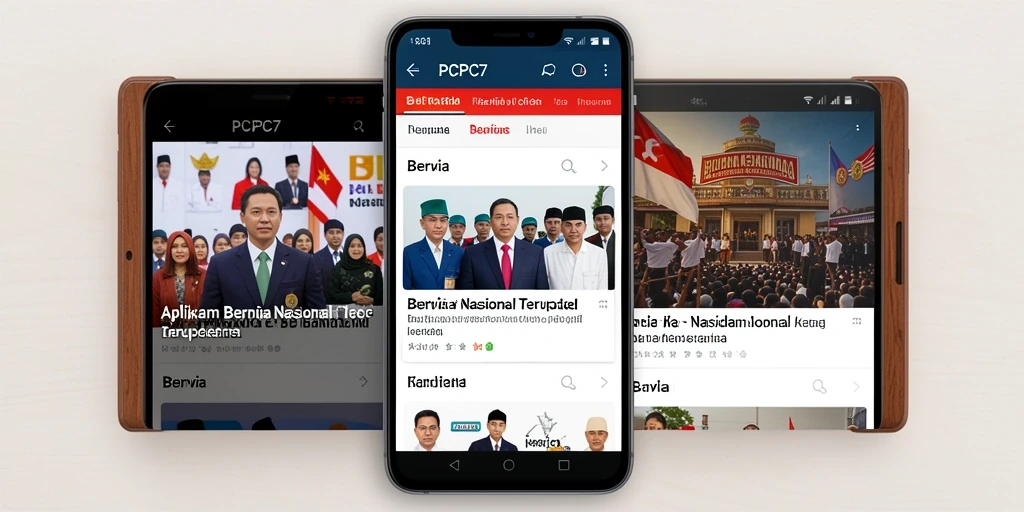 Antarmuka utama PCPC7 yang menampilkan berbagai berita nasional.