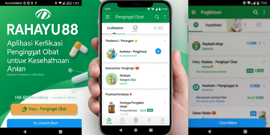 Screenshot RAHAYU88 menunjukkan antarmuka pengingat obat yang intuitif.