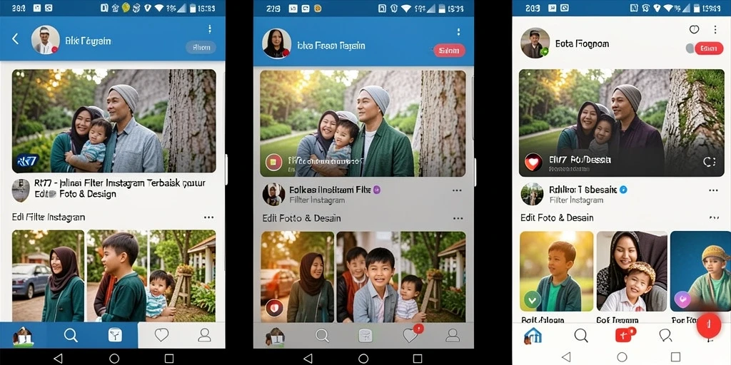 Antarmuka RK77 menunjukkan opsi filter Instagram yang menarik.