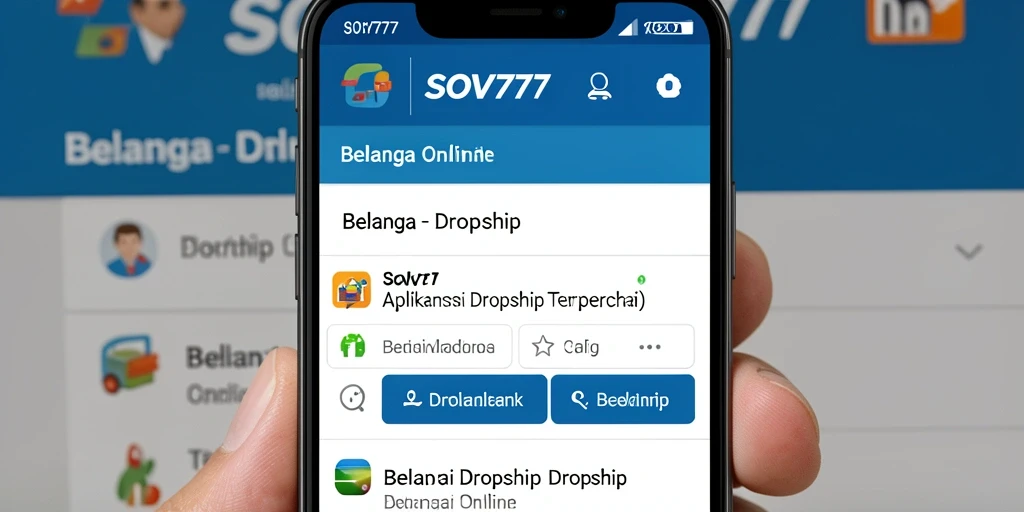 Antarmuka pengguna SOV777 yang sederhana dan fungsional untuk belanja.